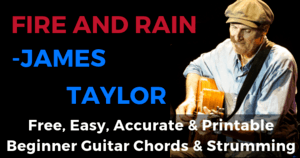 James Taylor, Fire And Rain Chords And Strumming