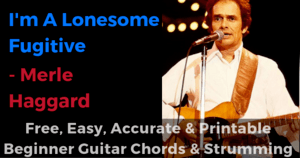 I'm A Lonesome Fugitive - Merle Haggard free, easy, accurate and printable beginner guitar chords and strumming