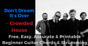Dont Dream Its over - Crowded House free, easy, accurate and printable beginner guitar chords and strumming’